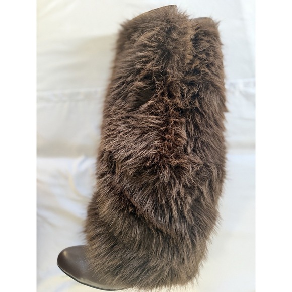Brown Faux Fur Trimmed Boots - Picture 3 of 5